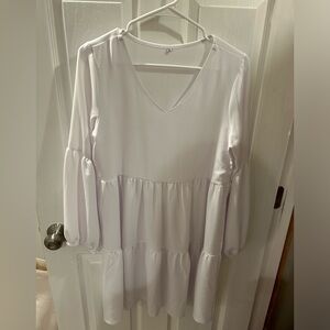 Amazon. Women’s small, long sleeve white midi-dress.